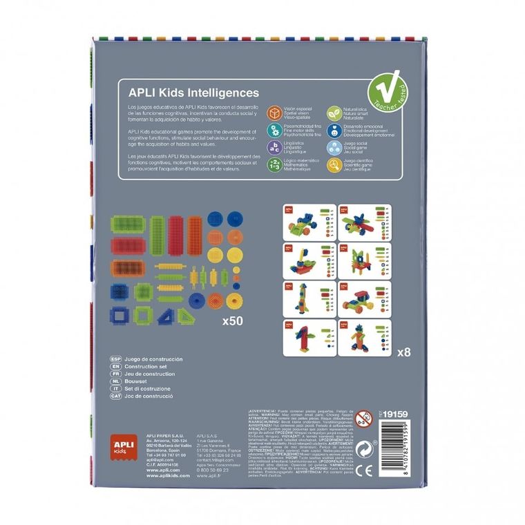 Apli Kids, Jeżyki, klocki konstrukcyjne, 50 elementów