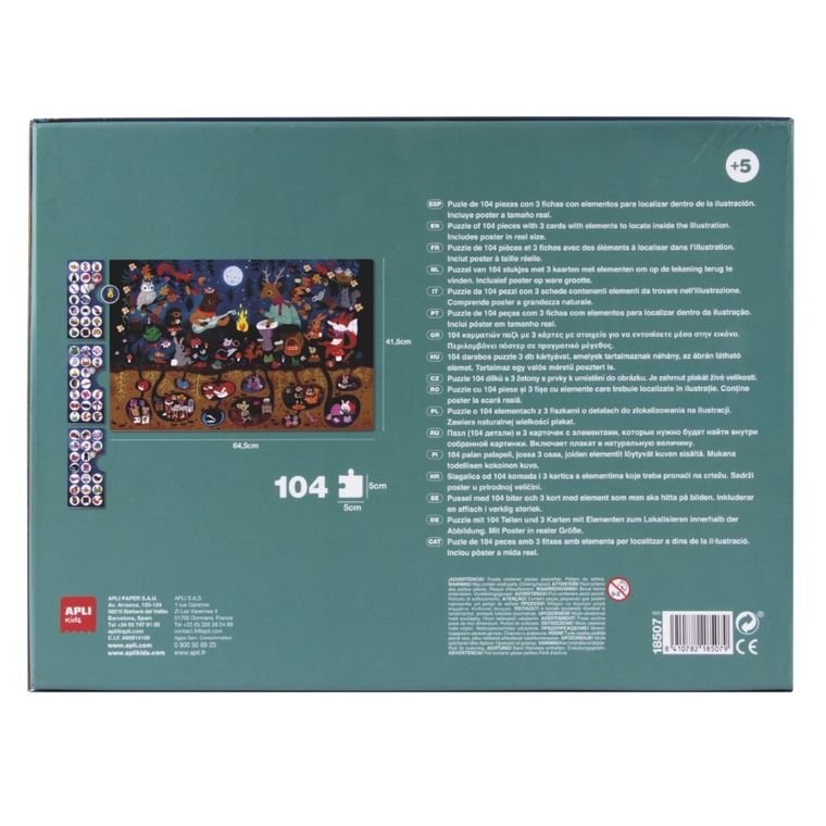 Apli Kids, Las, puzzle obserwacyjne, 104 elementy