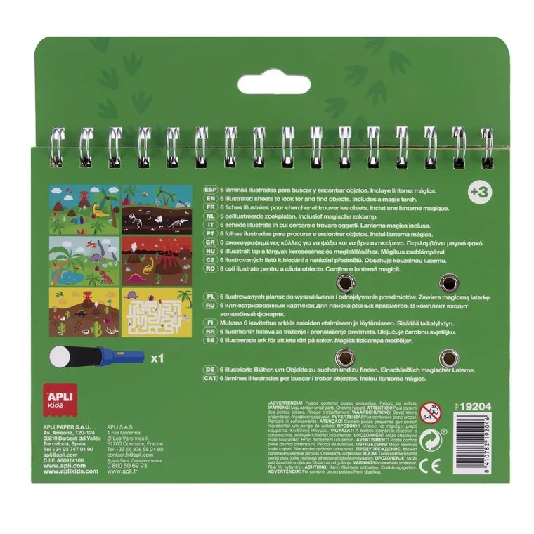 Apli Kids, Look & find, Dinozaury, książeczka z magiczną latarką