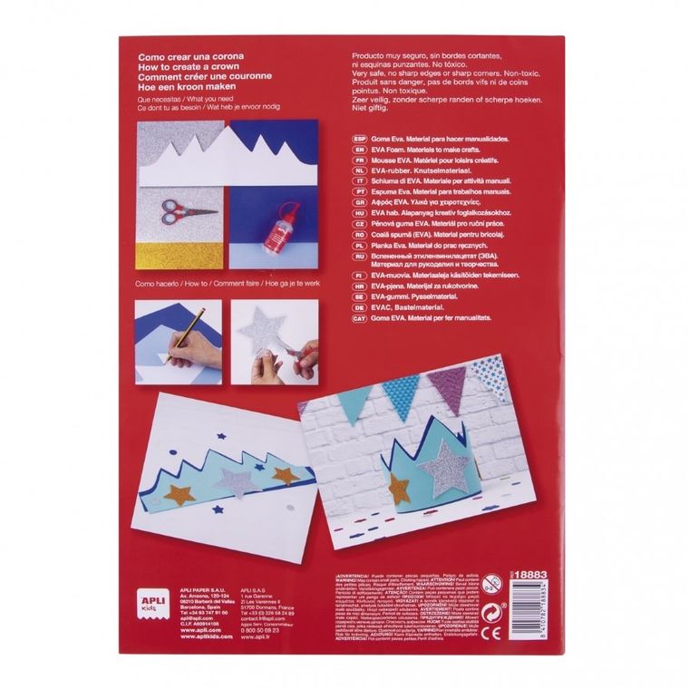 Apli Kids, pianka EVA w arkuszach, A4, 5 mm, 4 arkusze