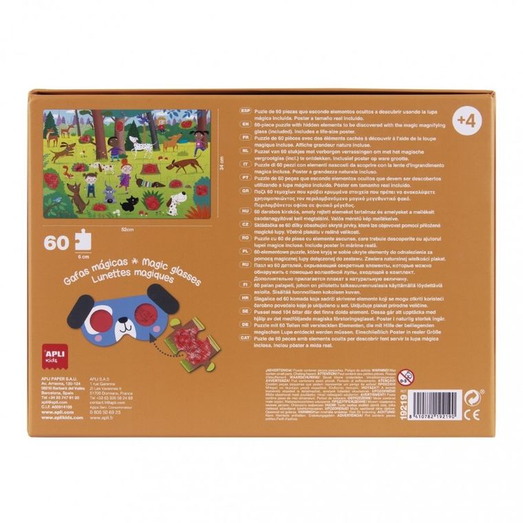 Apli Kids, Psy, puzzle z magicznymi okularami