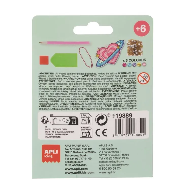 Apli Kids, zestaw do robienia diamentowych breloczków, Planeta Serce