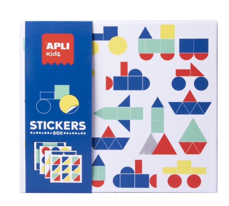 Apli Kids, zestaw z naklejkami geometrycznymi, pojazdy