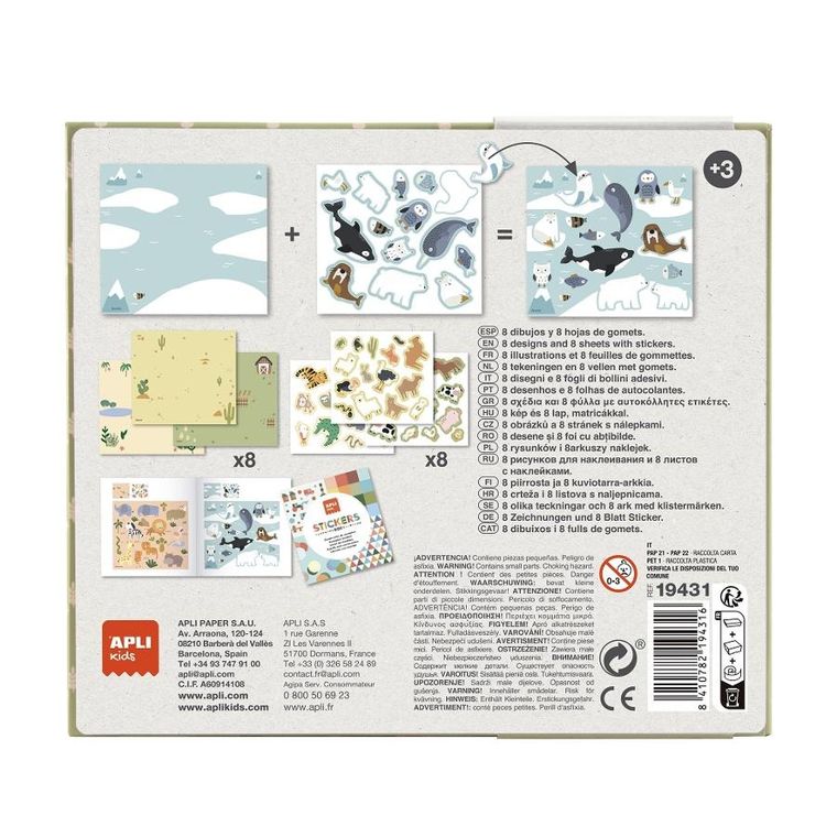 Apli Kids, Zwierzęta i ich środowisko, zestaw z naklejkami
