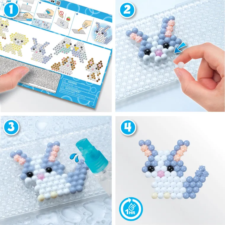 Aquabeads, Urocze zwięrzątka, koraliki wodne, zestaw startowy, 500 elementów, 35067