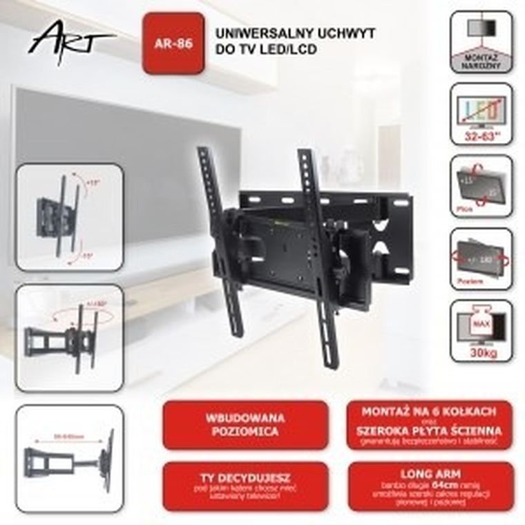 Art, AR-86, uchwyt do telewizora, 32-63"