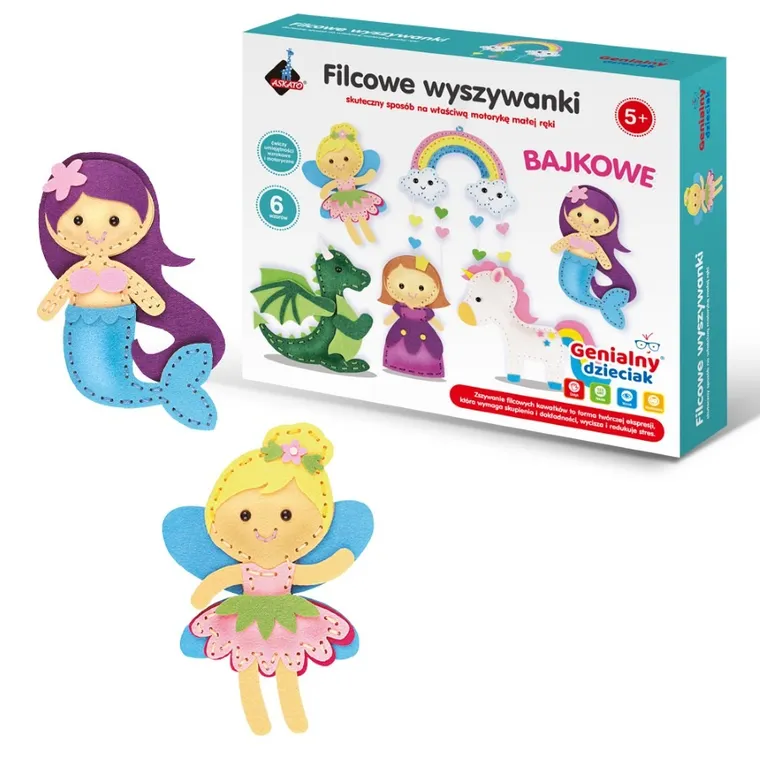 Askato, Genialny dzieciak, baśnie, filcowe wyszywanki