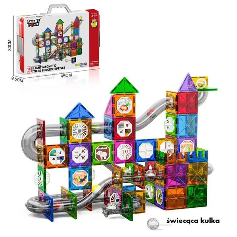 Askato, klocki magnetyczne, 168 elementów