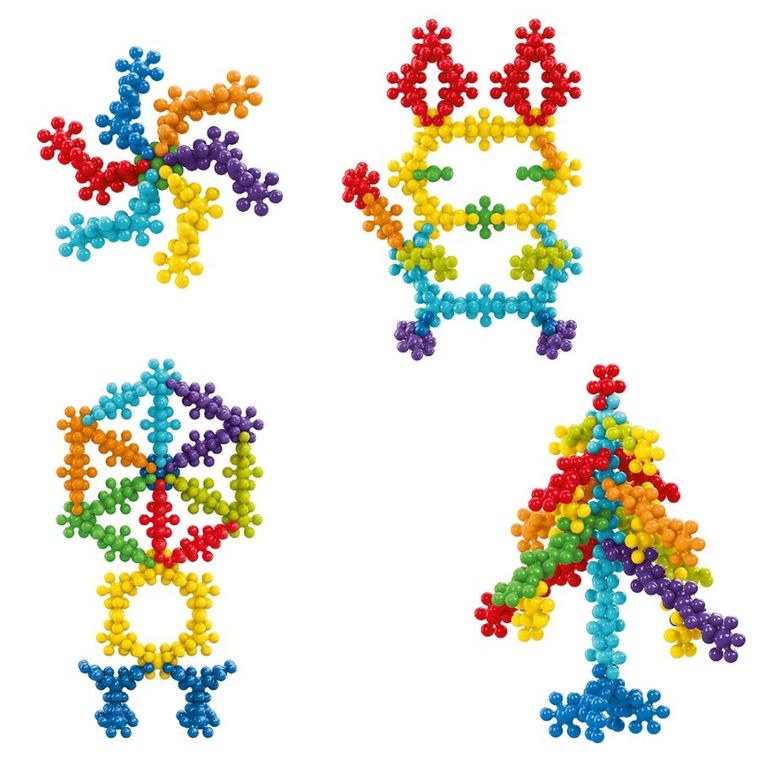 Askato, Klocki Małych Geniuszy, Kwiatki i kulki, 160 elementów