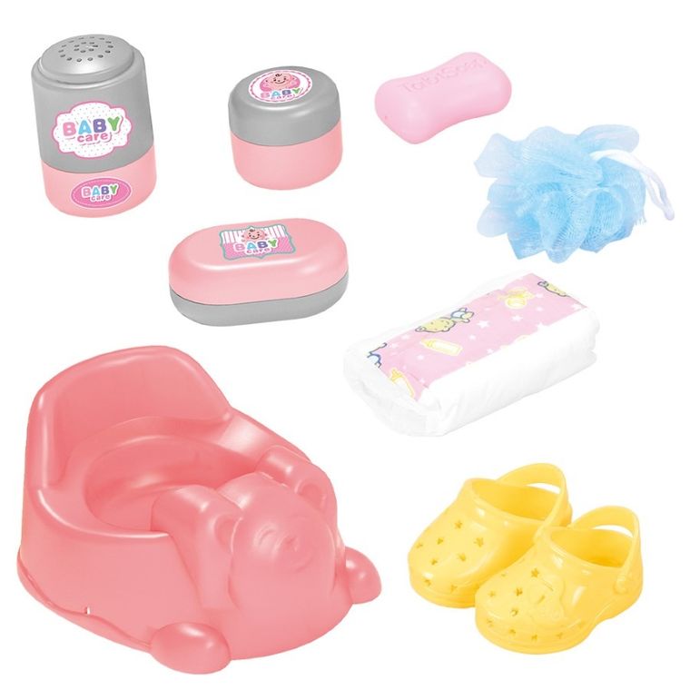 Askato, lalka z wanienką, szare ubranko