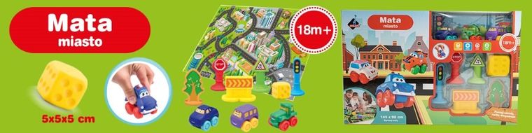 Askato, Miasto, mata z miękkimi pojazdami i akcesoriami drogowymi, 98-145 cm