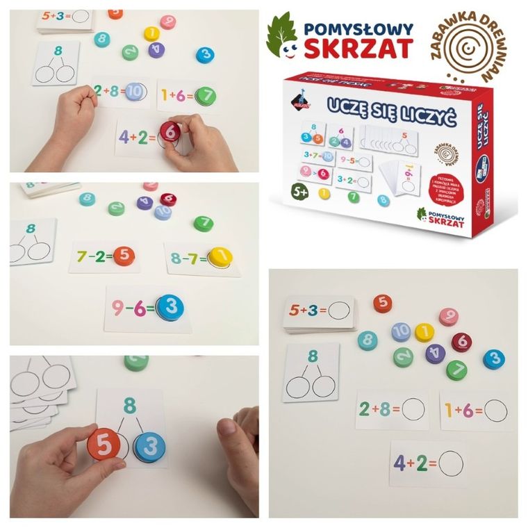 Askato, Pomysłowy skrzat, uczę się liczyć, drewniana układanka, matematyka
