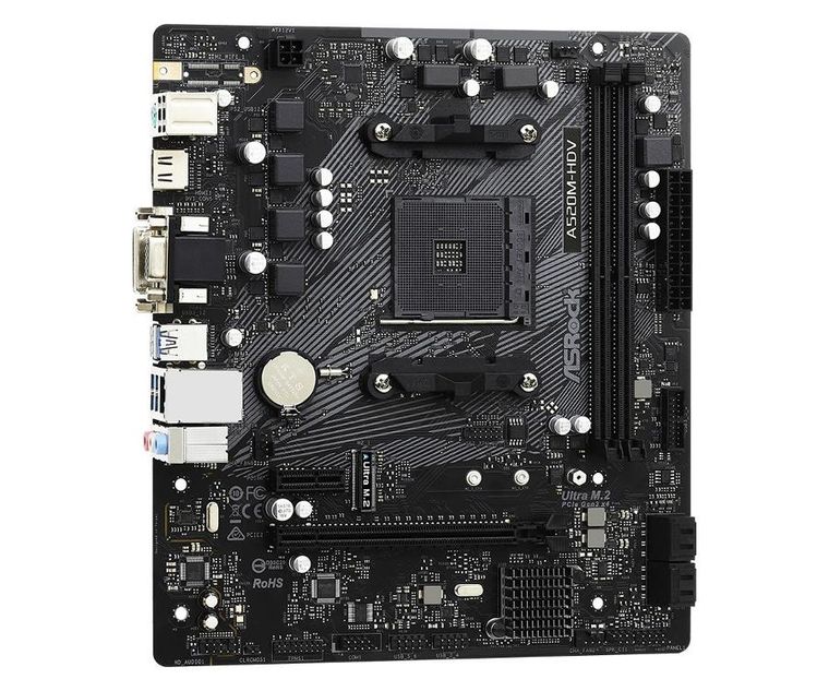 Asrock, płyta główna, A520M-HDV AM4 2DDR4 HDMI/DVI/VGA M.2 mATX