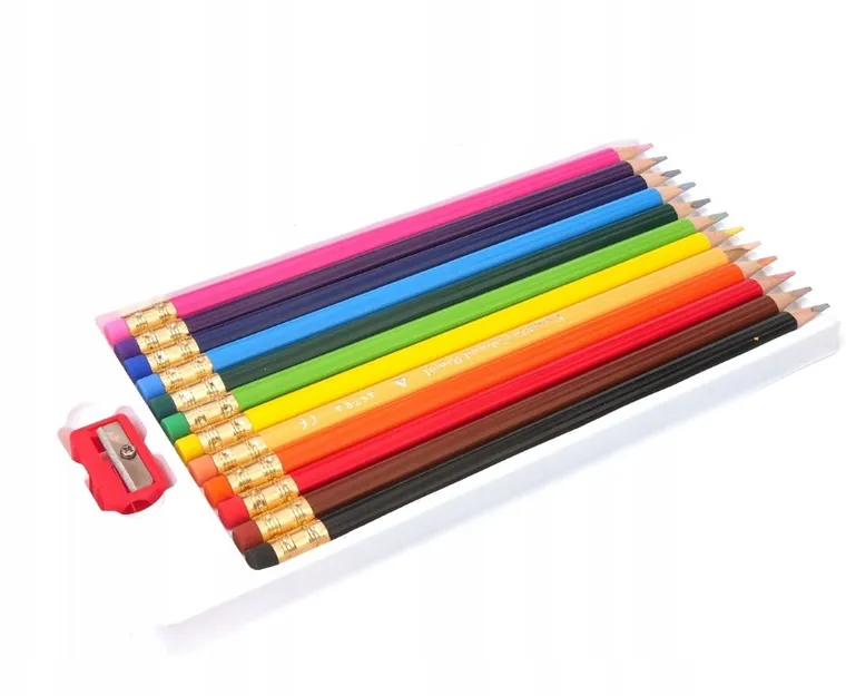 Astra, kredki ołówkowe z gumką i temperówką, 12 kolorów