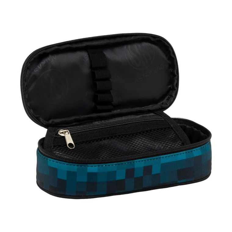Astrabag, piórnik owalny, Blue Pixel