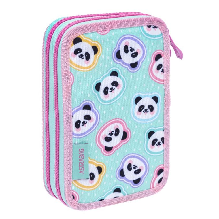 Astrabag, piórnik rozkładany, podwójny, Minty Pandas