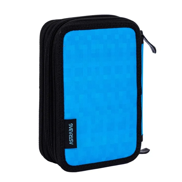 Astrabag, piórnik rozkładany, potrójny, z wyposażeniem, Blue Pixel