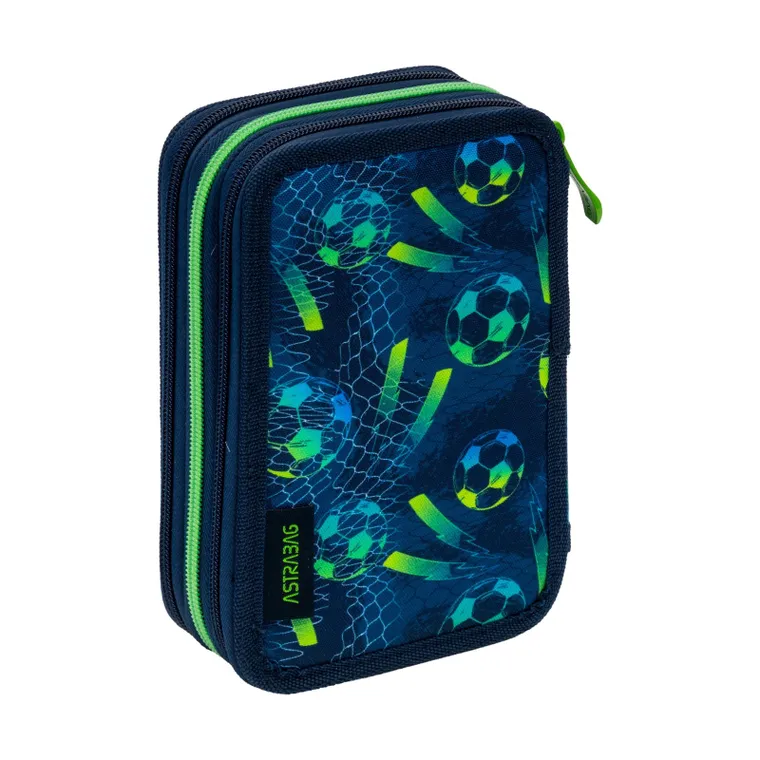 Astrabag, piórnik rozkładany, potrójny, z wyposażeniem, Football