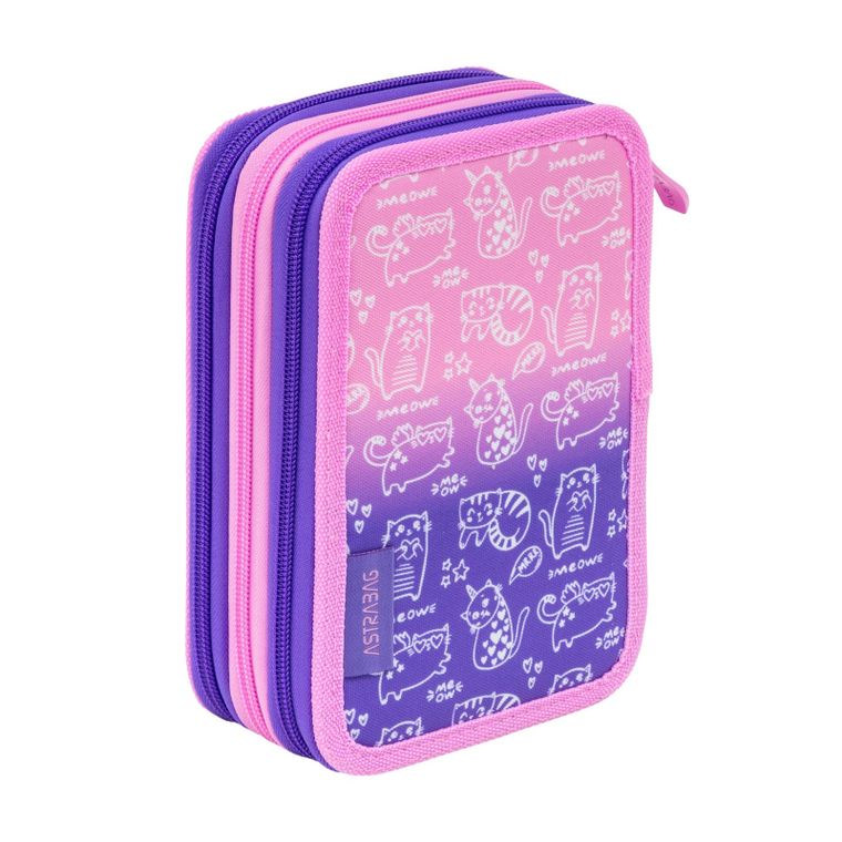 Astrabag, piórnik rozkładany, potrójny, z wyposażeniem, Kitty