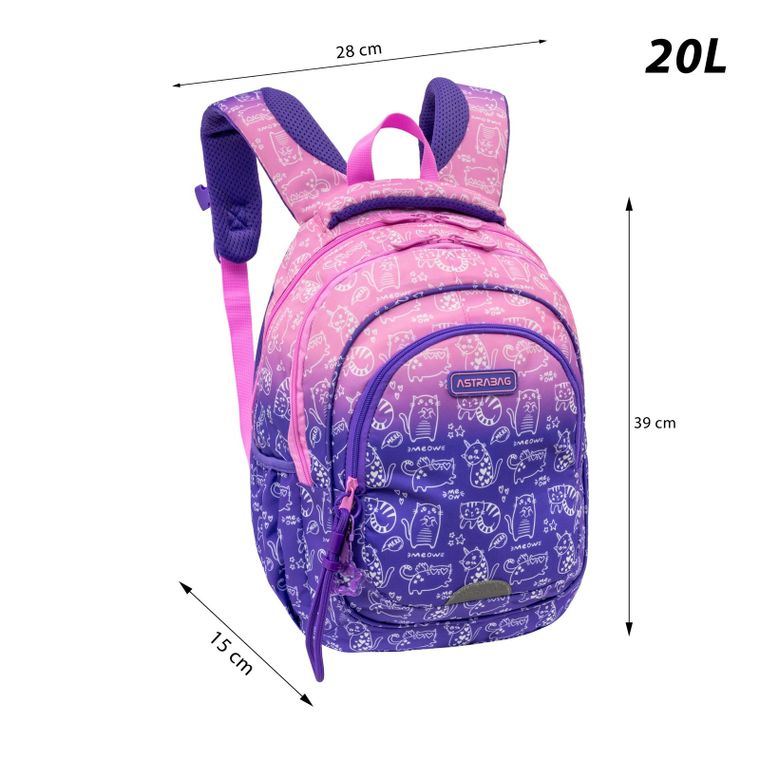 Astrabag, plecak szkolny, 3-komorowy, Kitty