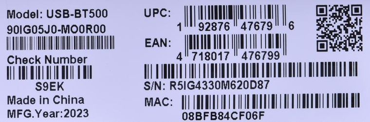 Asus, USB adapter, Bluetooth 5.0, USB-BT500