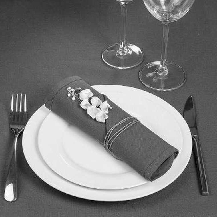 Atmosphera, 4 serwetki bawełniane na stół, 40-40 cm, ciemnoszare