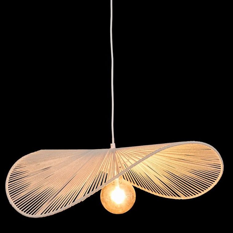Atmosphera, Adelia, lampa wisząca z bawełny, biała, 58-56-100 cm