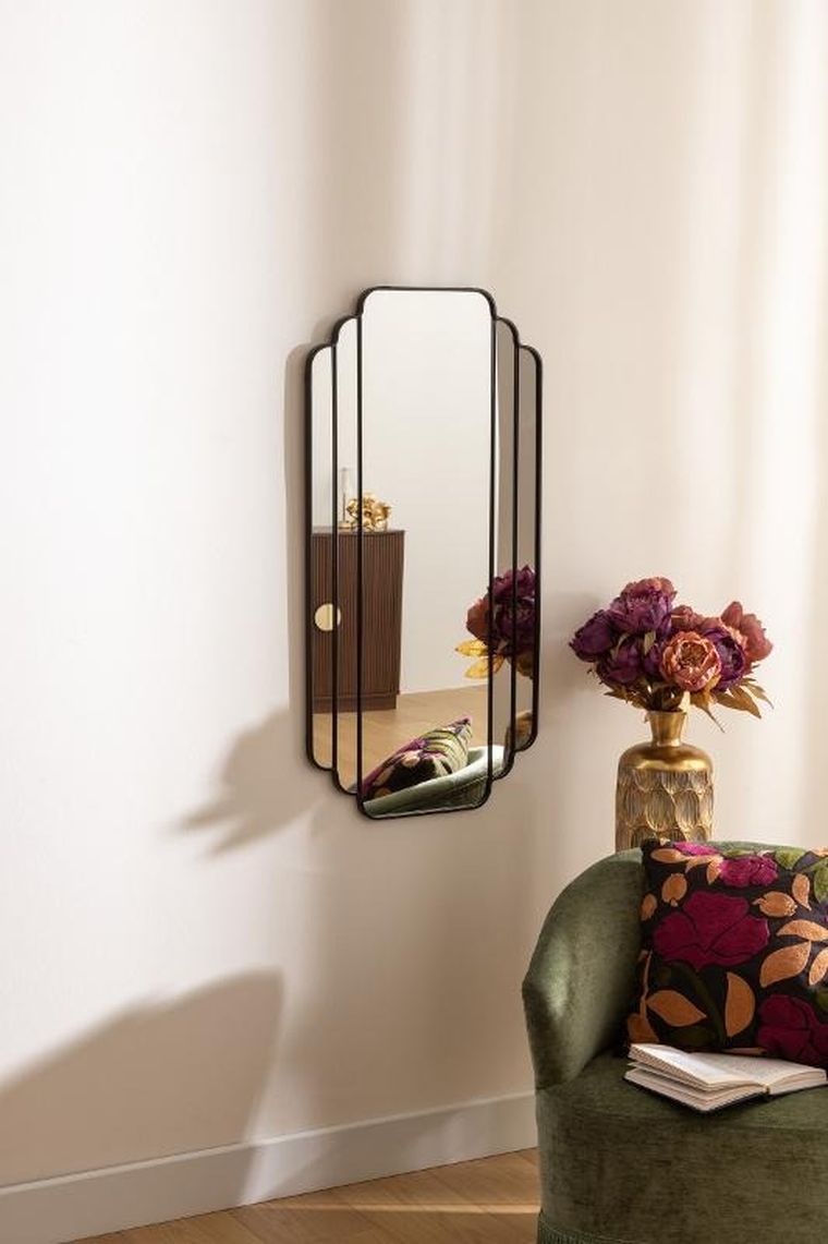 Atmosphera, Benedita, lustro wiszące, duże, art deco, metalowa rama, 50,5-100,3 cm