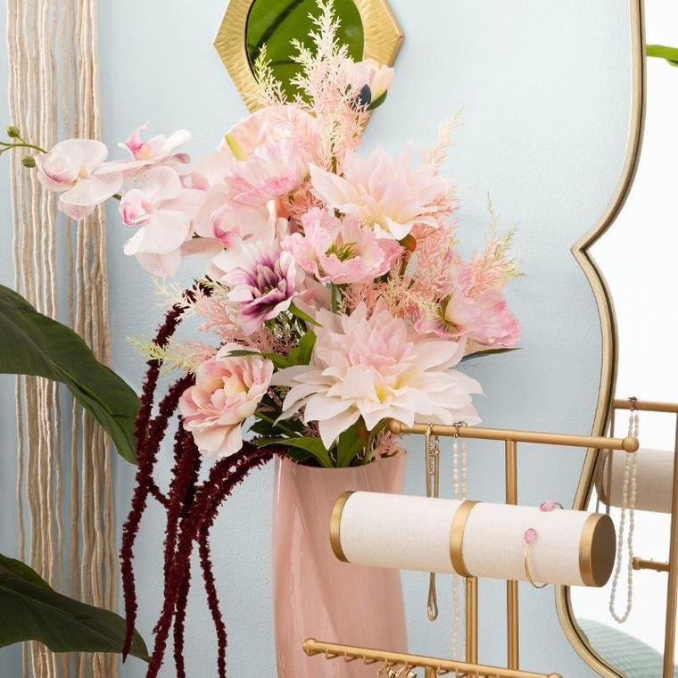 Atmosphera, bukiet sztucznych kwiatów, Wild romance, różowy, 60 cm