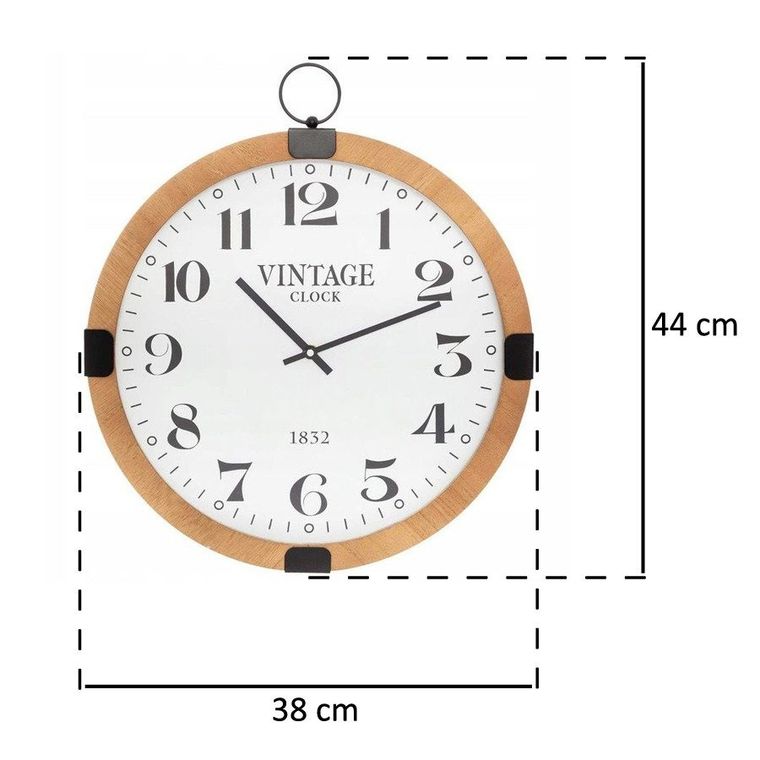 Atmosphera, cichy zegar ścienny, Vintage, Ø 38 cm