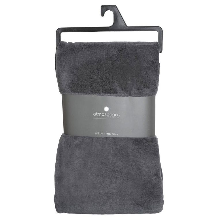 Atmosphera, ciepły koc z mikrofibry, 180-230 cm, ciemnoszary