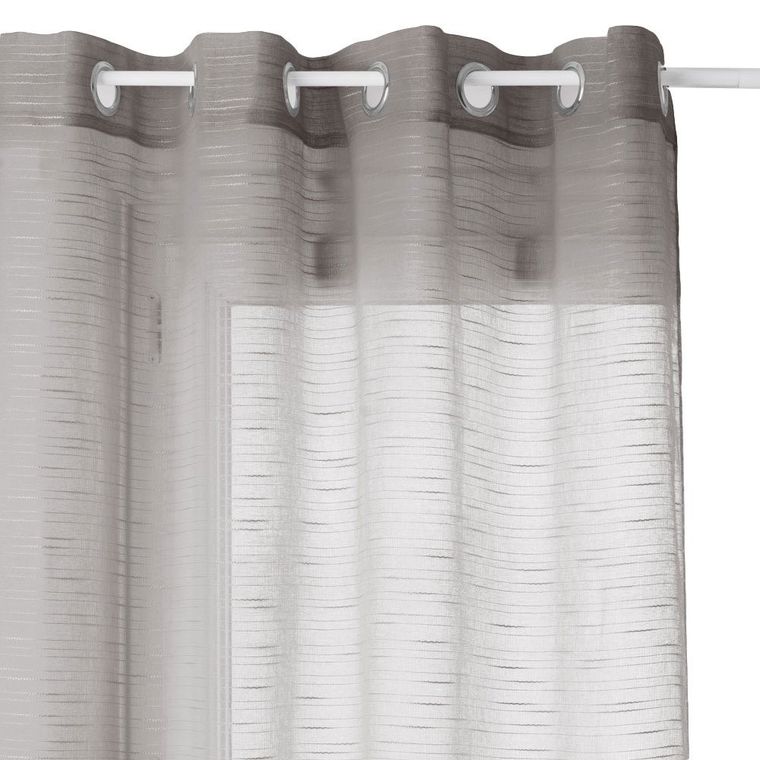 Atmosphera, firana na przelotkach, szara, Sam, 140-240 cm, z deliktanym motywem