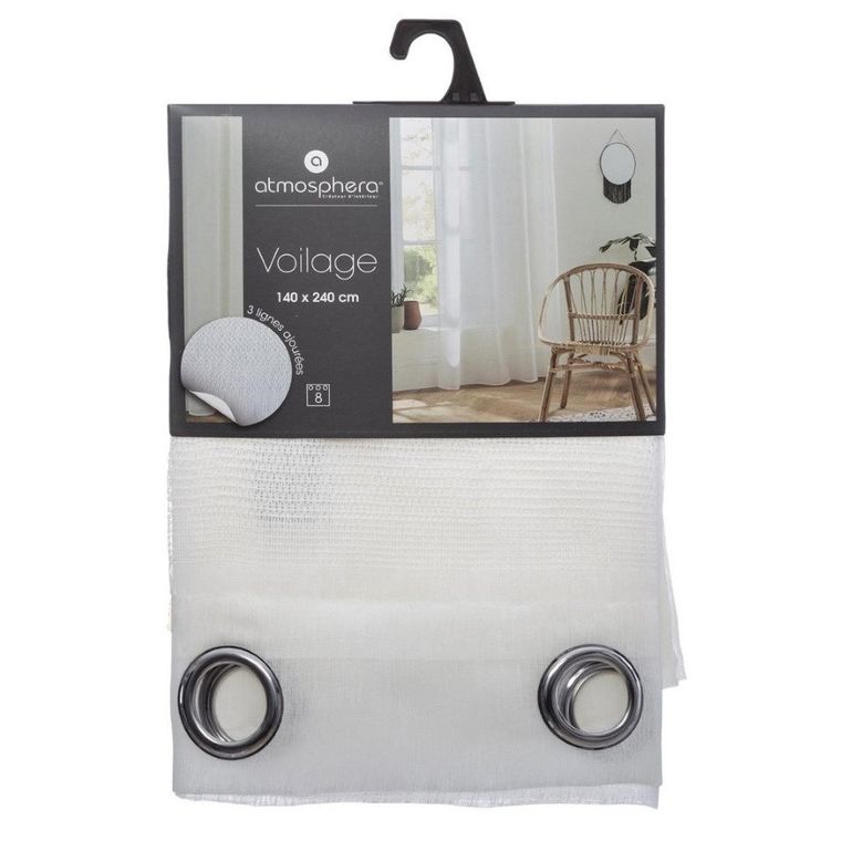 Atmosphera, firanka na przelotkach, Sab, 140-240 cm, biała