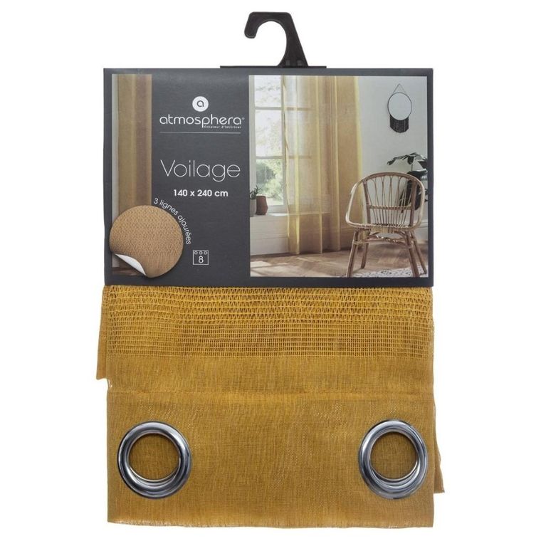 Atmosphera, firanka na przelotkach, Sab, 140-240 cm, żółta