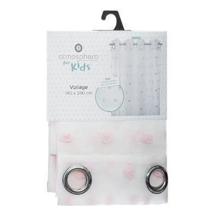 Atmosphera for kids, firana okienna do pokoju dziecka z nadrukiem, pompony, 140-240 cm