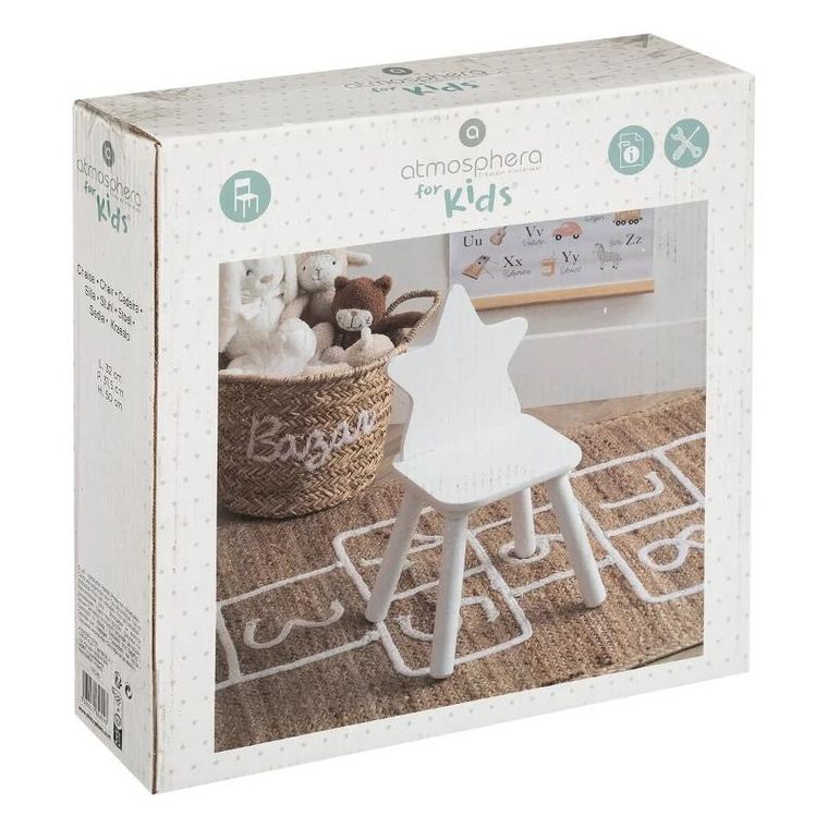 Atmosphera for Kids, krzesełko douceur z oparciem w kształcie gwiazdki, 32-31.5-50 cm