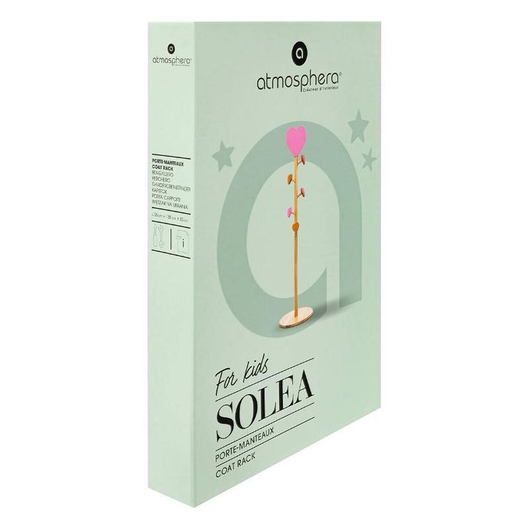 Atmosphera for kids, wieszak stojący dla dzieci, love, haczyki serduszka, 135 cm