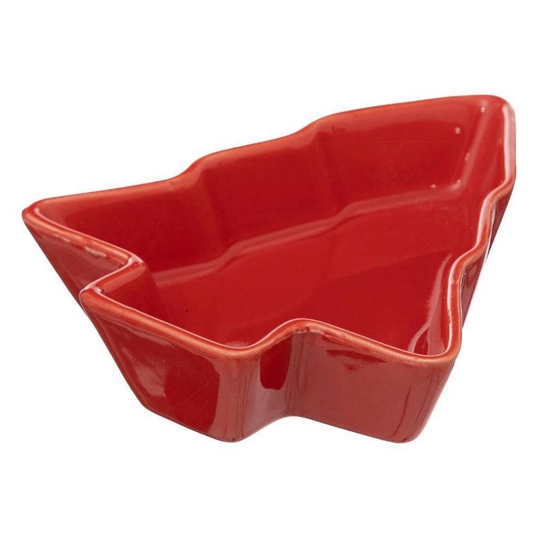 Atmosphera, komplet miseczek w kształcie choinki na bambusowej tacy, średnica 27 cm, 6 szt.