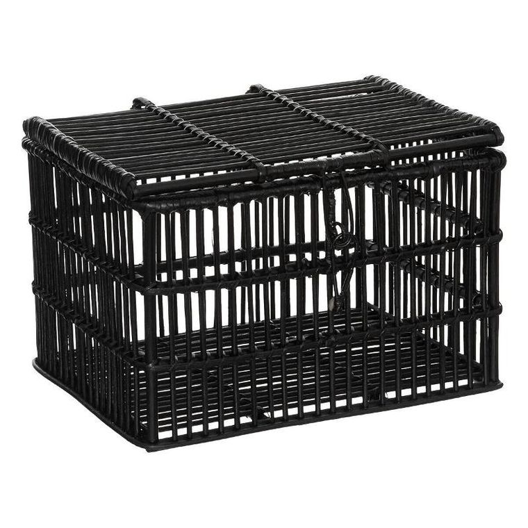 Atmosphera, koszyki dekoracyjne rattanowe, czarne, 3 szt.