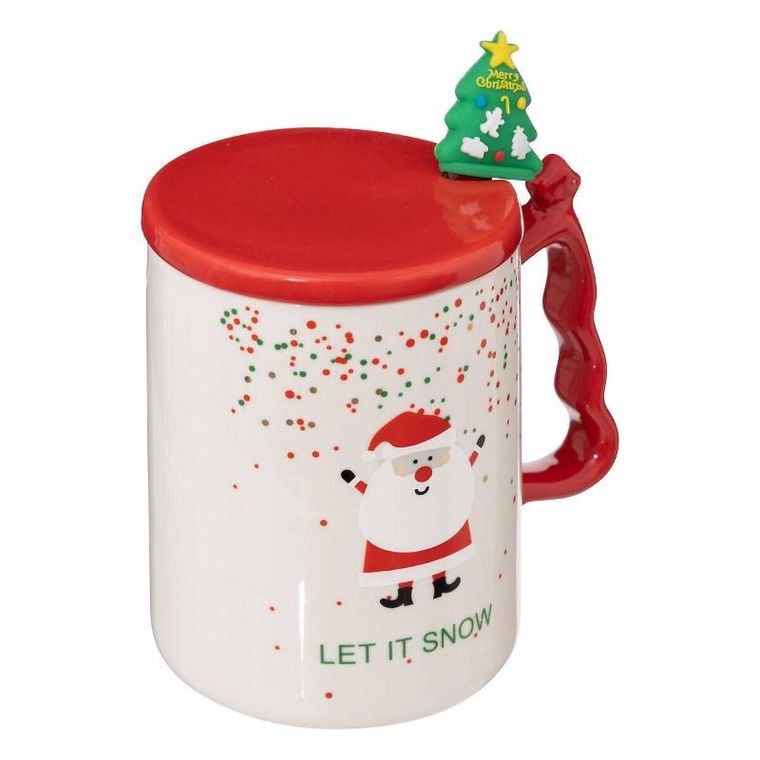 Atmosphera, kubek świąteczny z łyżeczką i pokrywką, 350 ml