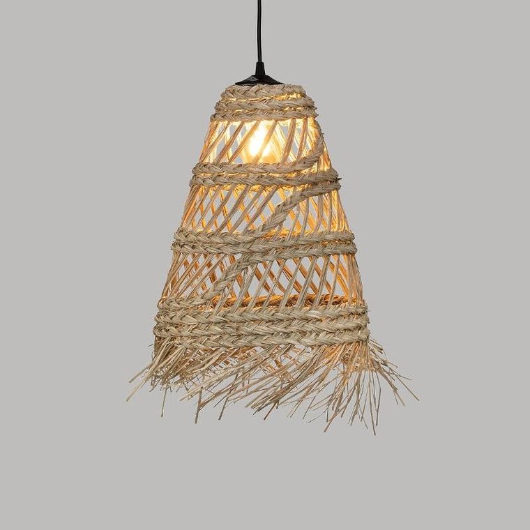 Atmosphera, lampa boho wisząca z plecionki ze słomy, Lahys, Ø 28 cm