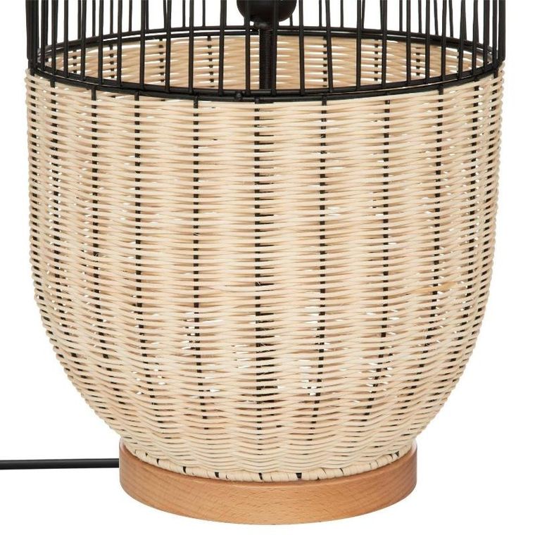 Atmosphera, lampa podłogowa boho anea, rattan i metal, wys. 95 cm