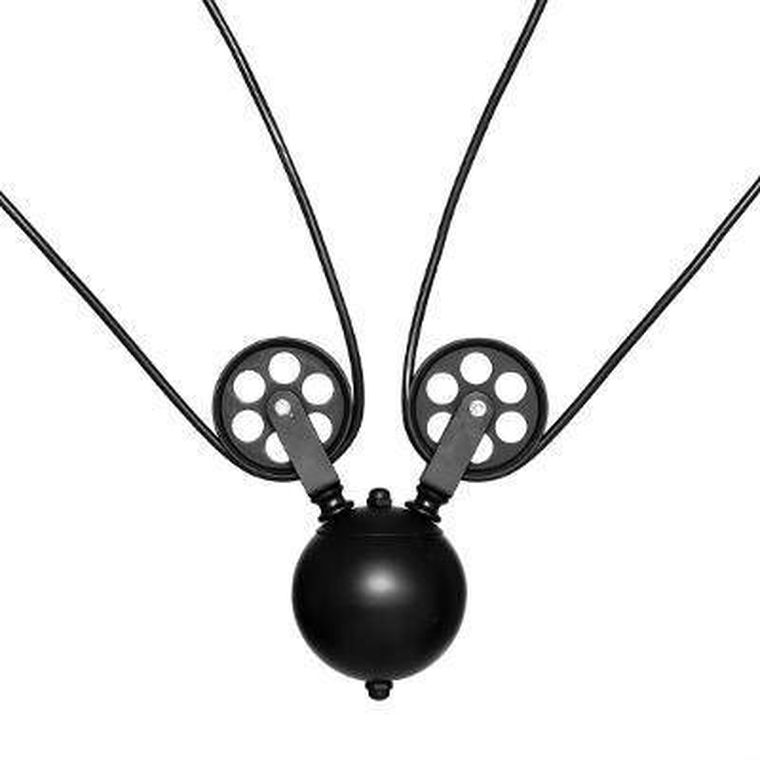 Atmosphera, lampa wisząca, Ezio, metal, czarna, wys. 60 cm