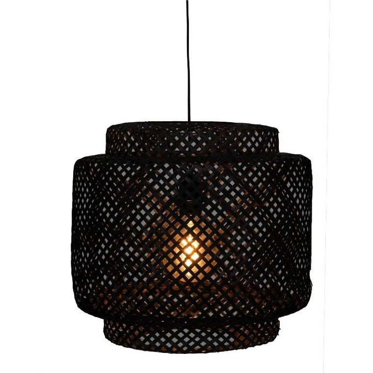 Atmosphera, lampa wisząca, Liby, z ażurowym kloszem z bambusa, ø 40 cm
