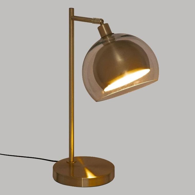 Atmosphera, lampka nocna złota glamour, metal i szkło, 48 cm