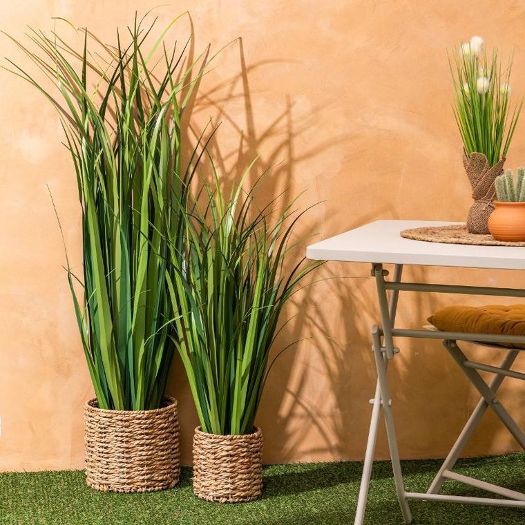 Atmosphera, Lari, sztuczna trawa w jutowej doniczce, 41 cm