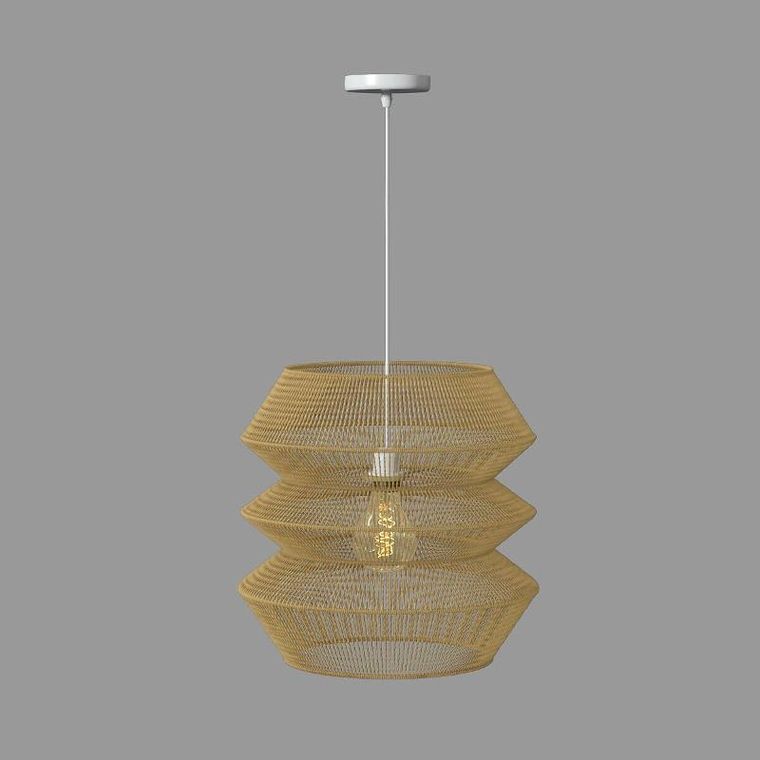 Atmosphera, Liza, lampa wisząca nad stół, klosz z plecionki juta, średnica 38 cm