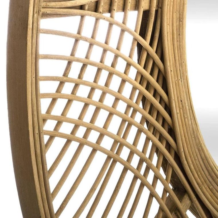 Atmosphera, lustro boho, w bambusowej ramie, Ina, Ø 70 cm