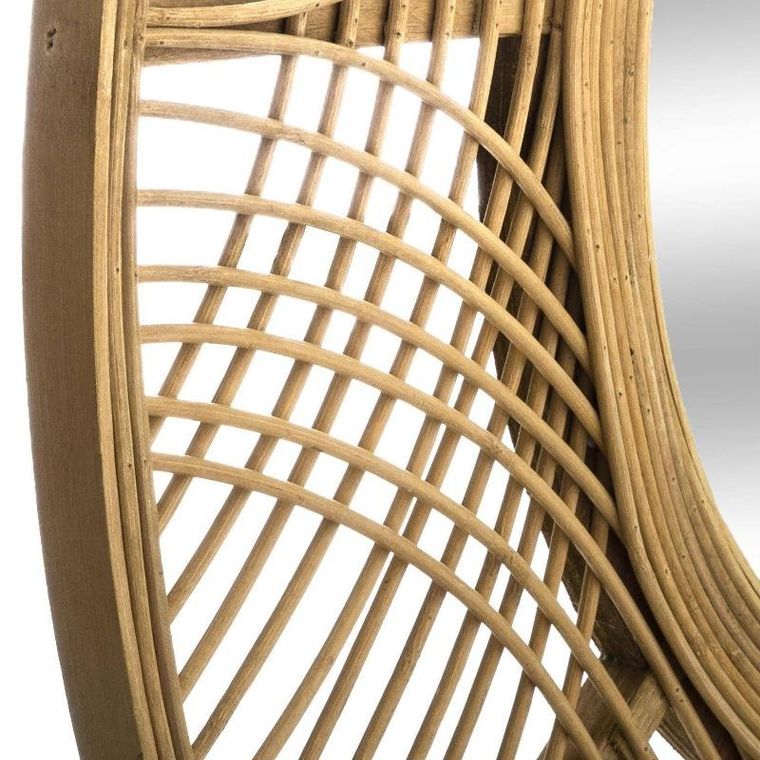 Atmosphera, lustro boho, w bambusowej ramie, Ina, Ø 89 cm