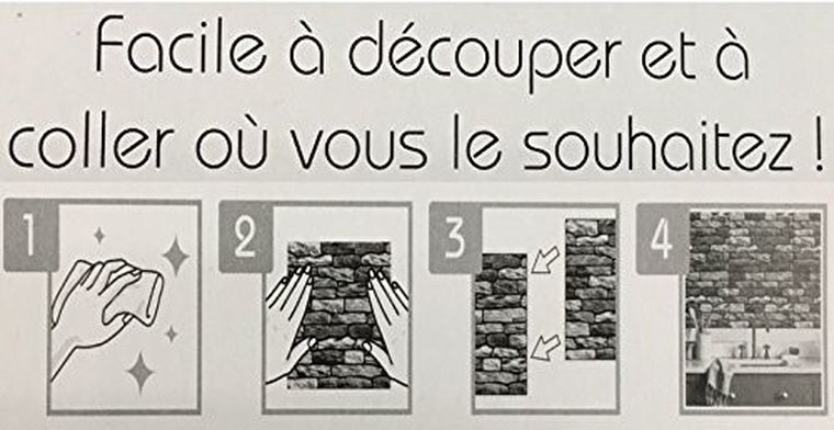 Atmosphera, naklejki ścienne z pcv do kuchni, imitacja kamienia, 30-30 cm, 2 szt.